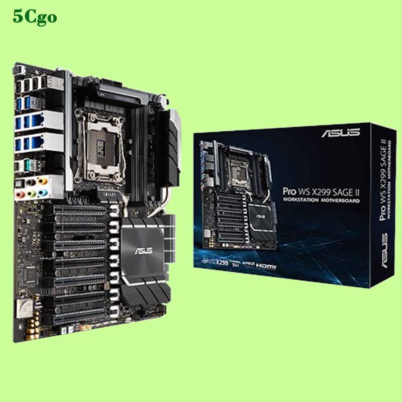 5Cgo.【含稅】Asus/華碩Pro WS X299 SAGE II單路工作主機板 2066針四路顯卡交火