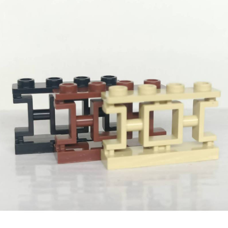 &lt;樂高人偶小舖&gt;正版LEGO 零件O9 圍欄 1X4X2 柵欄 中國風 黑 沙 紅棕 32932 建築 房屋