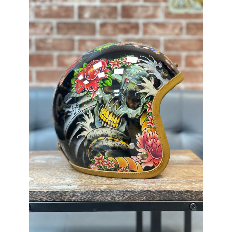 【Biker Shop】庫存出清⛑️IRONKING HELMET手繪安全帽  ✨骷髏 玫瑰✨