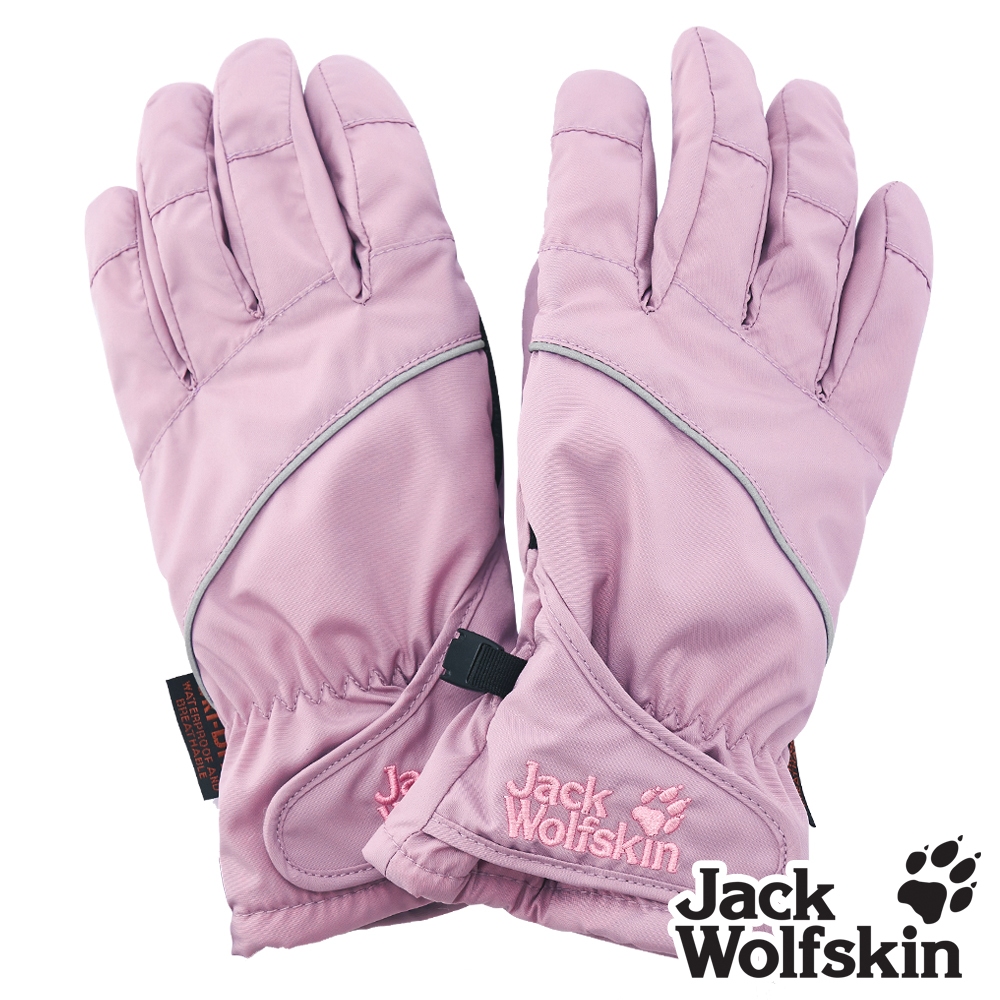 【Jack wolfskin 飛狼】簡約素色防水透氣觸控保暖手套『粉紫』
