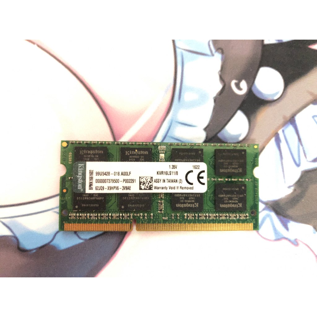 KINGSTON 金士頓 8GB DDR3 1.35v 1600 低電壓 筆電 記憶體 KVR16LS11/8