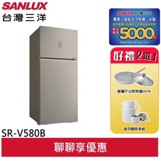 SANLUX 台灣三洋 580公升一級變頻雙門電冰箱 SR-V580B(領劵95折)