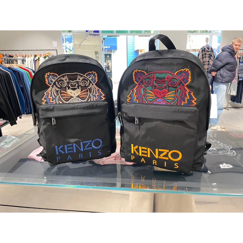 🔥卡拉國內外代購🔥預購 Kenzo 後背 黑色彩繪虎頭(藍字) 黑色彩繪虎頭(橘字) 後背包