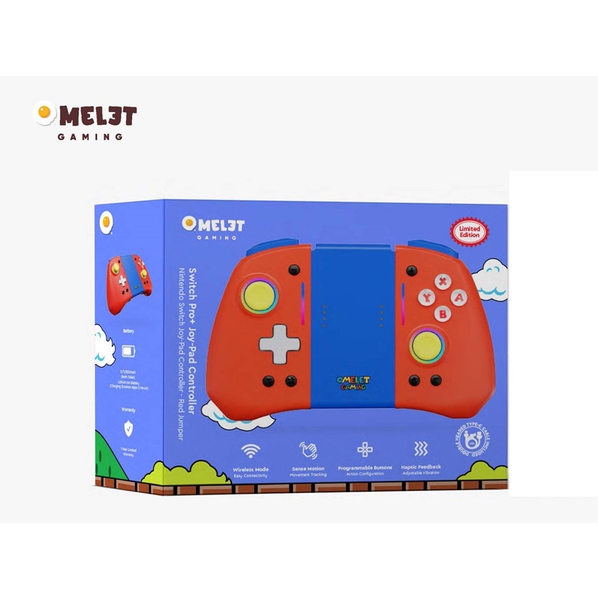 【勁多野】 NS Omelet Switch 專用 Pro+ Joy-Pad 無線控制器（跳耀紅）