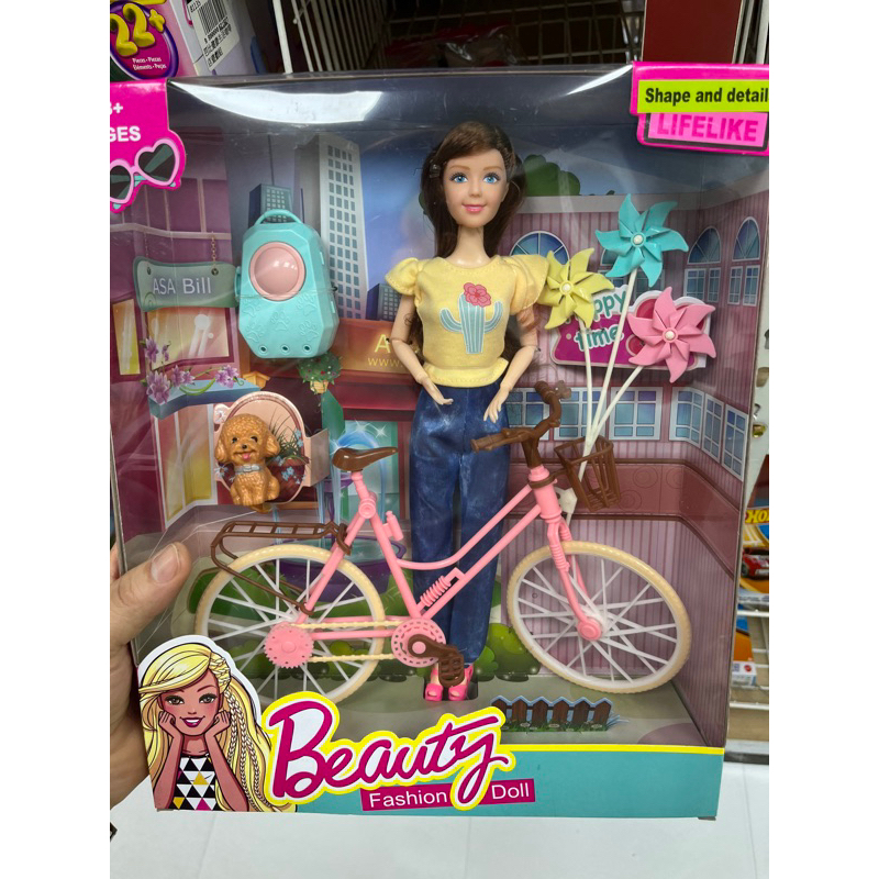 芭比時尚娃娃休閒時光自行車組