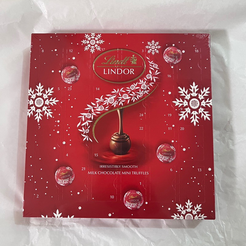 出清特價💘LINDT 瑞士蓮迷你牛奶巧克力球聖誕倒數月曆 降臨曆 可當復活節彩蛋來藏😎