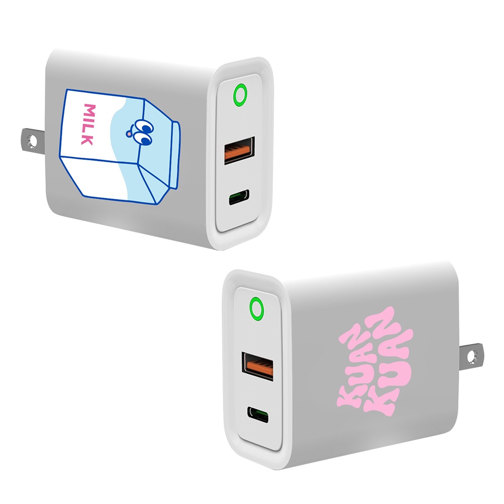 【TOYSELECT】KUAN Fresh Milk USB3.0+PD20W雙孔充電器