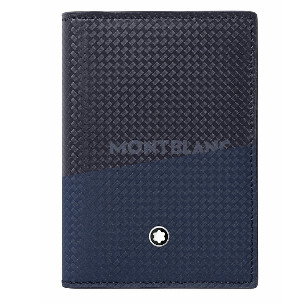 【Penworld】MONT BLANC萬寶龍 128615藍黑 雙色碳纖維名片夾
