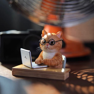【Agons】JXK 1/6 摸魚貓 可愛網紅創意 橘貓咪 寵物手辦 模型 辦公桌面擺件