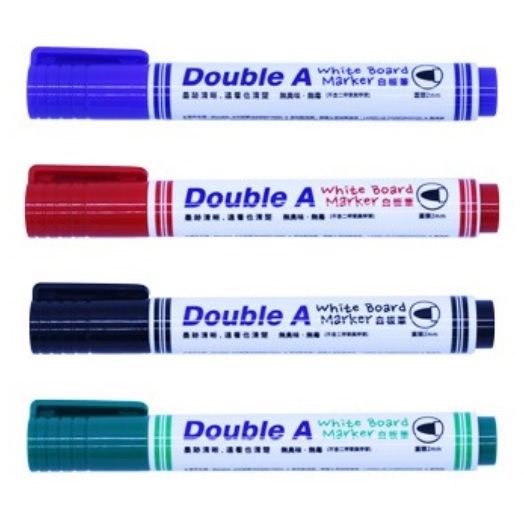 Double A DAWM17000圓頭白板筆 2mm 黑、藍、紅、綠
