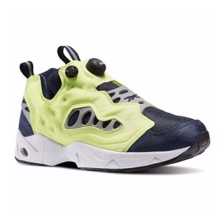 Reebok INSTA PUMP FURY ROAD 藍色深藍白色黃色蜂巢充氣慢跑鞋 V66585