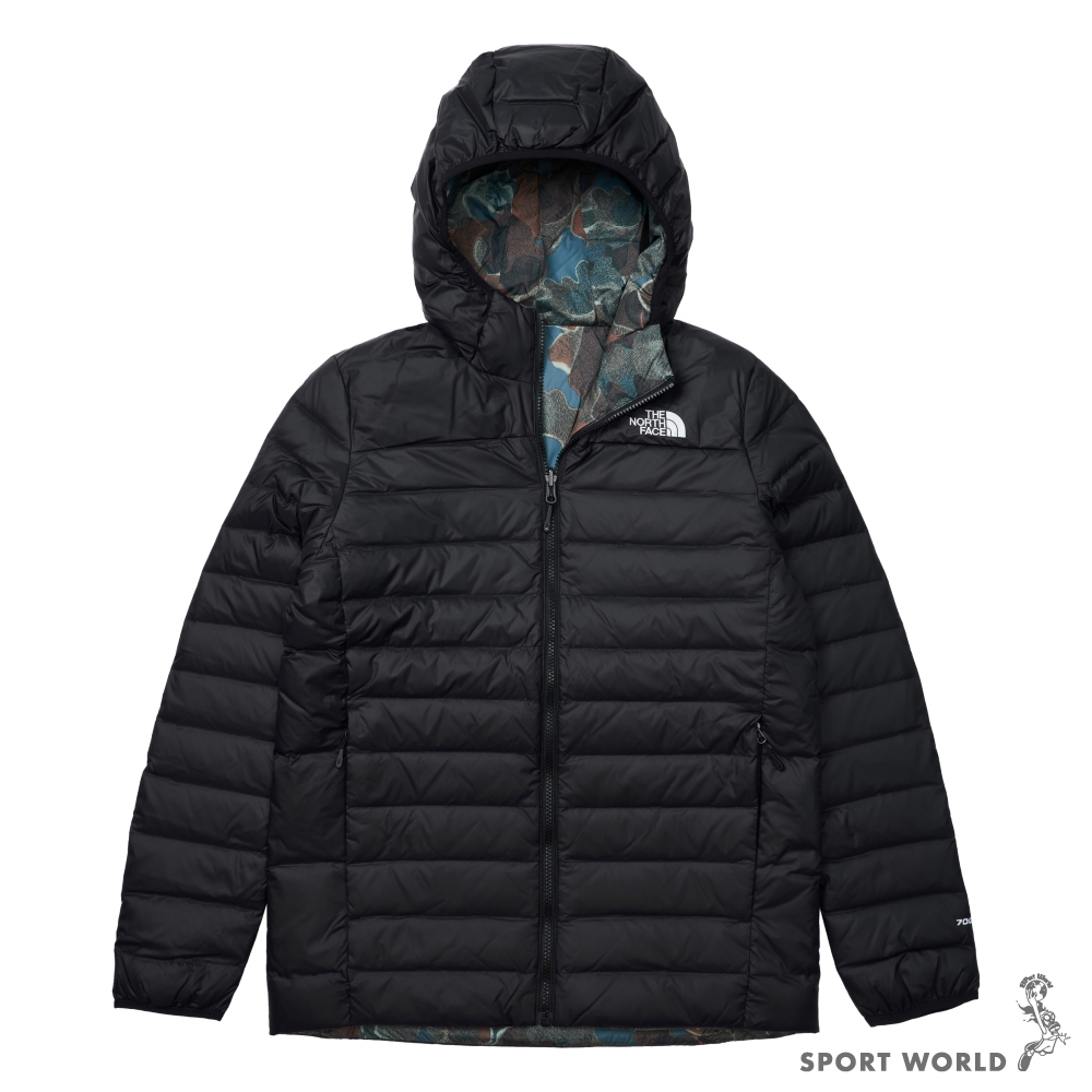 The North Face 北面 男裝 羽絨外套 連帽 雙面穿 防潑水 保暖 黑【運動世界】NF0A83OMOXR