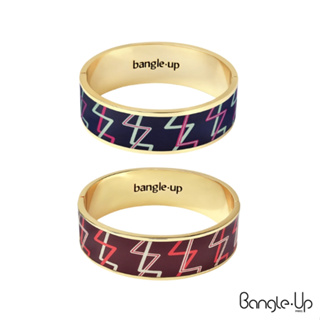 【Bangle Up】法國巴黎百貨專櫃品牌 閃電波紋琺瑯鍍金手環 兩色任選