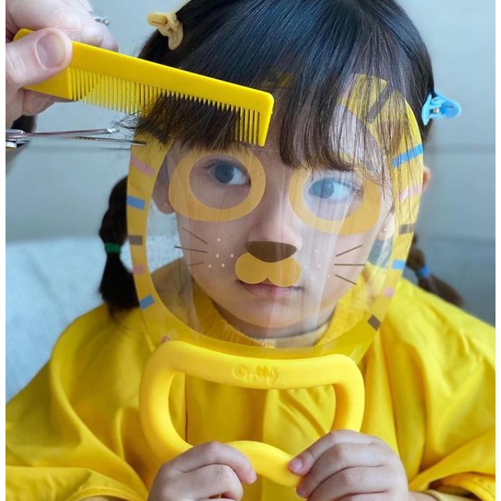 韓國 CUTTY | 剪瀏海神器 透明防護罩 不癢癢 剪髮 動物 面罩 圍兜 梳子 髮夾