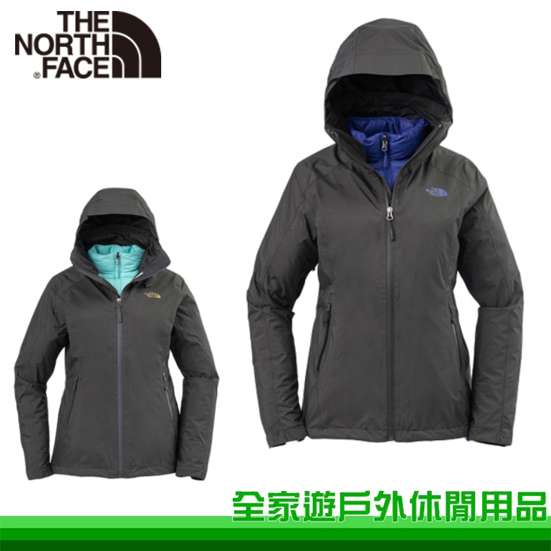 【全家遊戶外】The North Face 美國 女 GT 羽絨兩件式外套 黑 灰 3KTP 登山外套 GORE-TEX