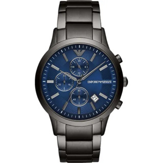 H精品服飾💎ARMANI亞曼尼 經典真三眼 藍面黑鋼帶 腕錶 型號AR11215✅正品現貨