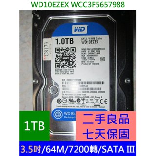 WD 3.5 吋 硬碟 WD10EZEX SATA HDD 1T HDD 1TB