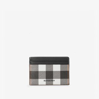 全新日本專櫃正品 BURBERRY 深咖啡色經典格紋設計牛皮卡片夾/悠遊卡夾/證件夾 附專櫃盒裝 紙袋