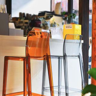 餐椅 網紅傢用高腳凳 亞剋力透明吧椅 現代簡約高腳椅 北歐風塑料水晶吧凳 廣島椅