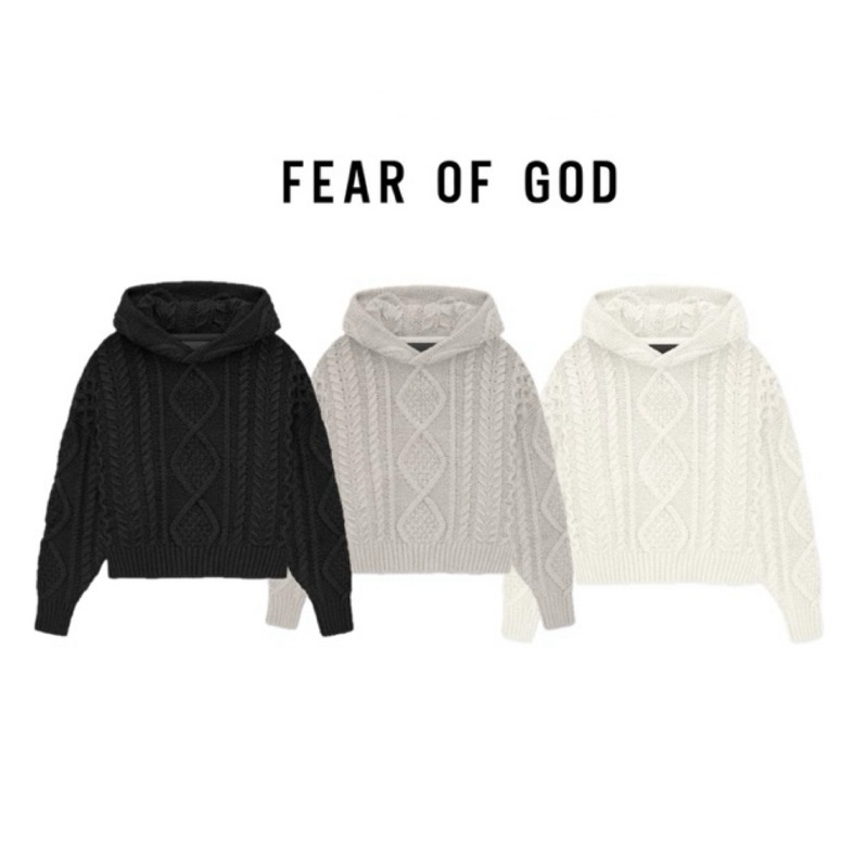 美國🇺🇸FEAR OF GOD ESSENTIALS FOG 23FW SWEATER 粗麻花 連帽毛衣 潮流寬鬆