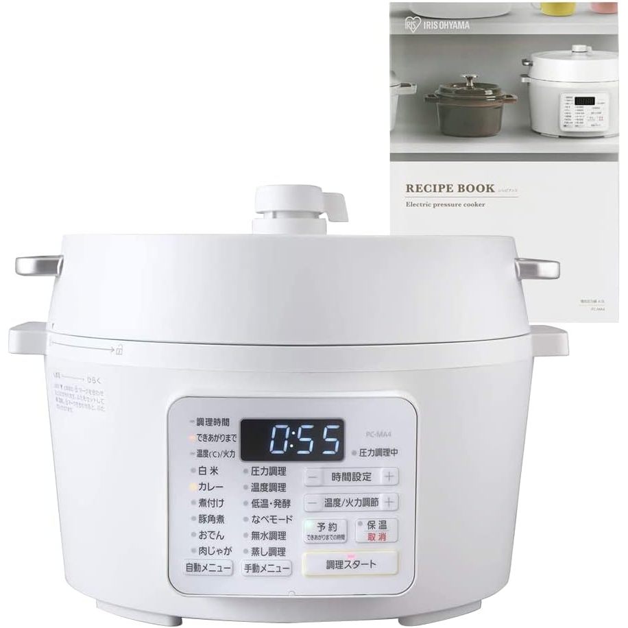 Iris Ohyama 電壓力鍋 4L 3-4人低溫烹飪桌上型鍋 附預約功能 含食譜書