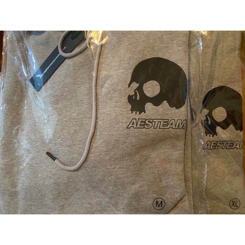 AESTEAM SKULL LOGO HOODIE 灰M最後一件