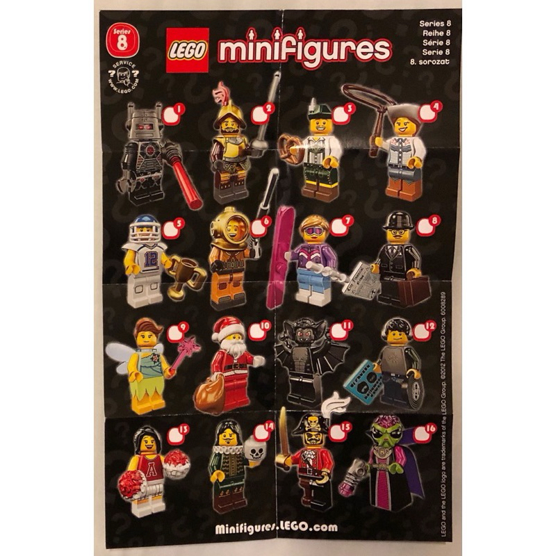 LEGO 8833 抽抽樂 Minifigures Series 8  第8季 1號 邪惡機器人有袋有紙有底板