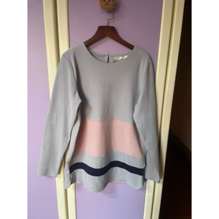 (全新轉賣）OB嚴選MODA 灰色撞色長版上衣-M