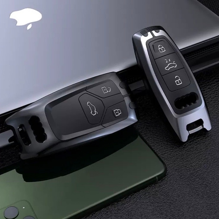 全新鋅合金打造🇧🇪 奧迪 感應鑰匙殼 不擋訊號 不掉色 極致的保護 Audi鑰匙保護殼A3 Q3 Q5 等車款