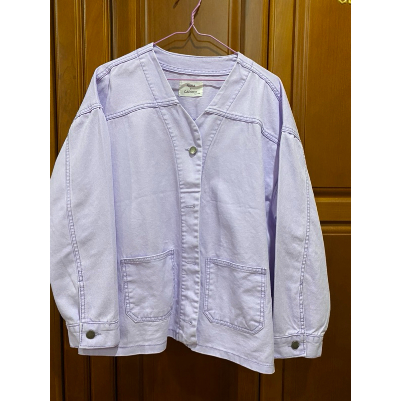 全新品🌼正韓RARA🌼淡紫色夾克外套（F)可穿到XL