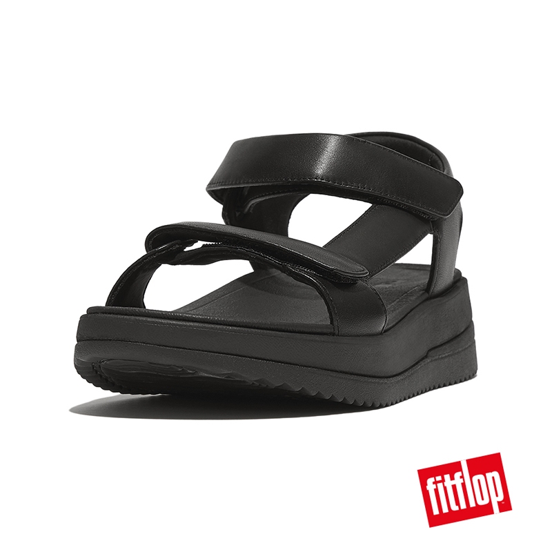 【FitFlop】女  SURFF ADJUSTABLE LEATHER 運動風可調式皮革後帶涼鞋-12-14478/黑