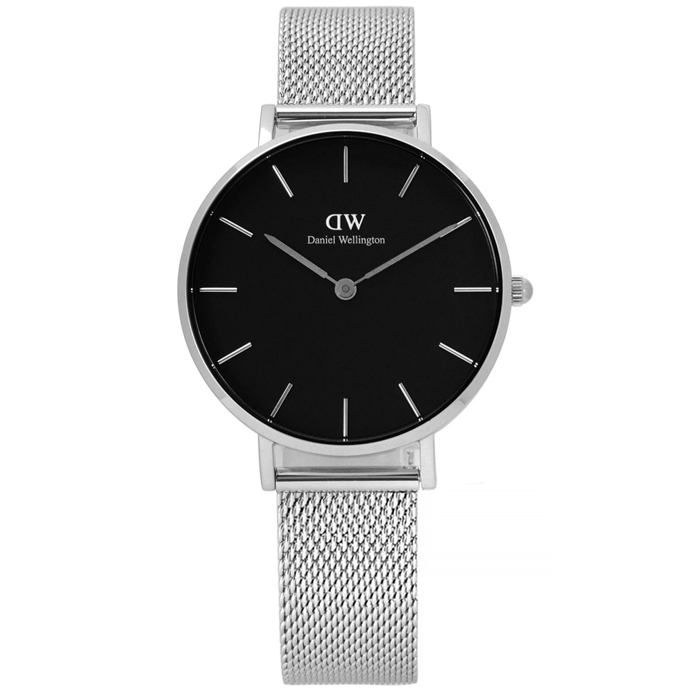 DW Daniel Wellington / DW00100162 / 經典米蘭編織不鏽鋼手錶 黑色 32mm