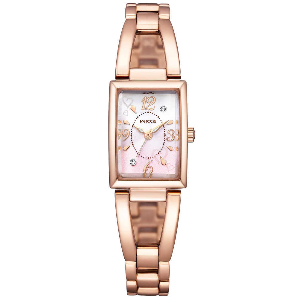 【聊聊甜甜價】CITIZEN 星辰 wicca 公主系列 太陽能 方型水晶腕錶 (KF7-562-91)