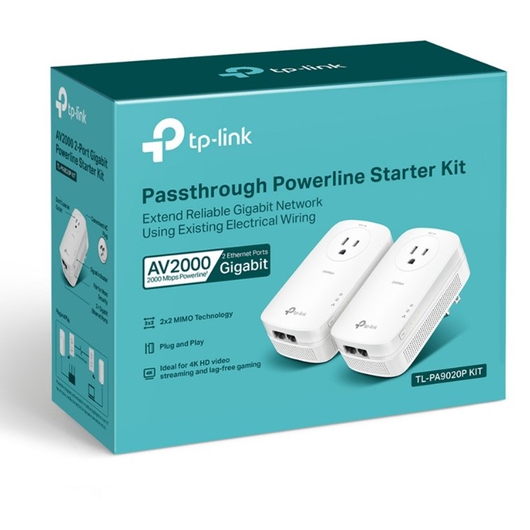 TP-Link TL-PA9020P Kit AV2000 雙埠 Gigabit 電力線橋接器套組 電力網路