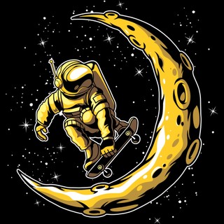 Skate Astronaut 短袖T恤 黑色 滑板太空人旅行飛行星球宇宙行星地球設計班服團體服禮物百搭服飾