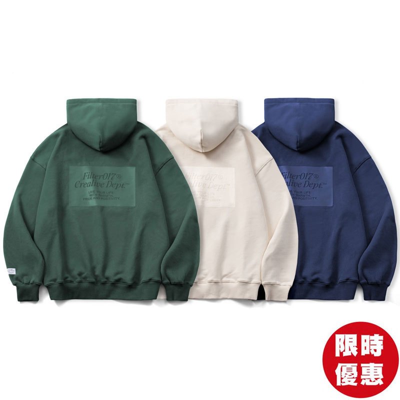 FILTER017 CLASSIC EMBROIDERY HOODIE 刺繡標語 帽T (三色) 化學原宿