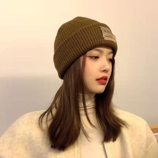 佰分佰/帽子女/貝雷帽/秋冬穿搭/韓版/帽子女/新款冬季帽子貼布情侶毛線帽女日系保暖學生ins/毛帽/針織帽