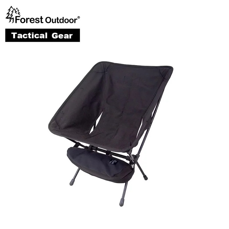 【Forest Outdoor】特戰黑戰術月亮椅 露營椅 摺疊椅 休閒椅 登山 野餐 防滑椅腳球
