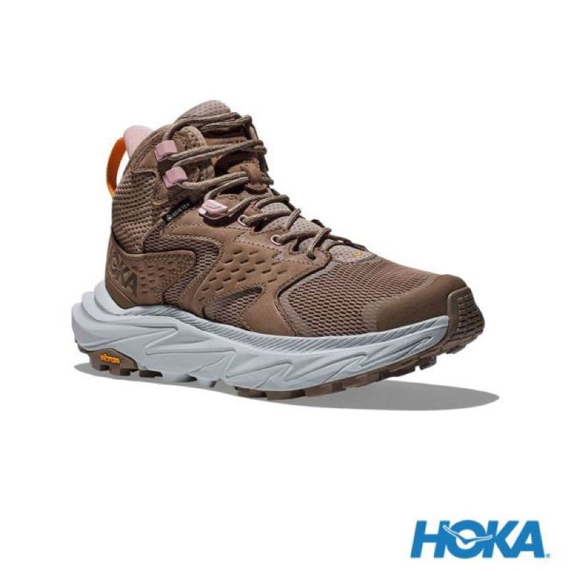 HOKA 女 Anacapa 2 Mid Goretex 登山鞋 沙丘黃/冰河白