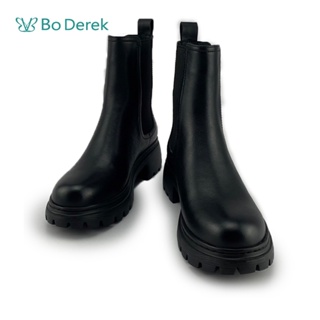 Bo Derek 時尚厚底短筒切爾西靴短靴 黑色