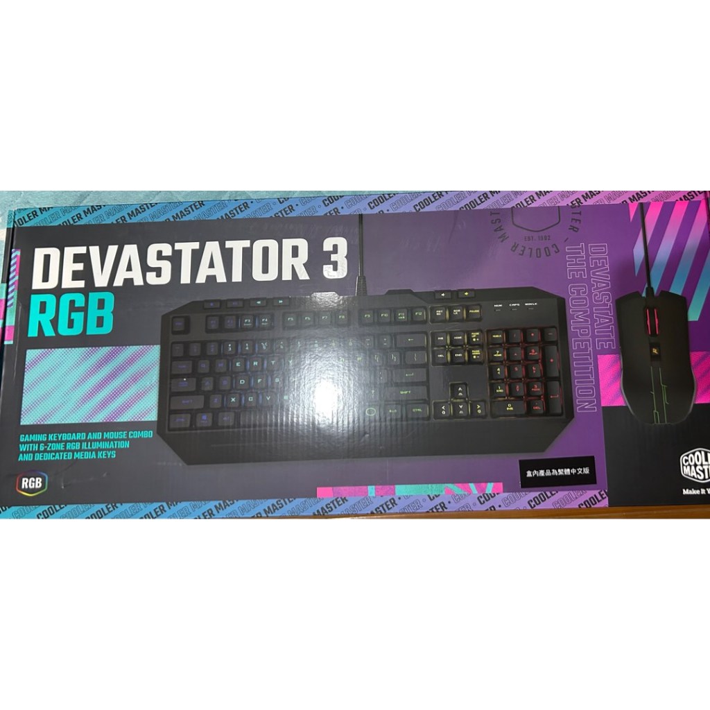 Cooler Master酷碼 DEVASTATOR 3 RGB 有線鍵盤滑鼠組