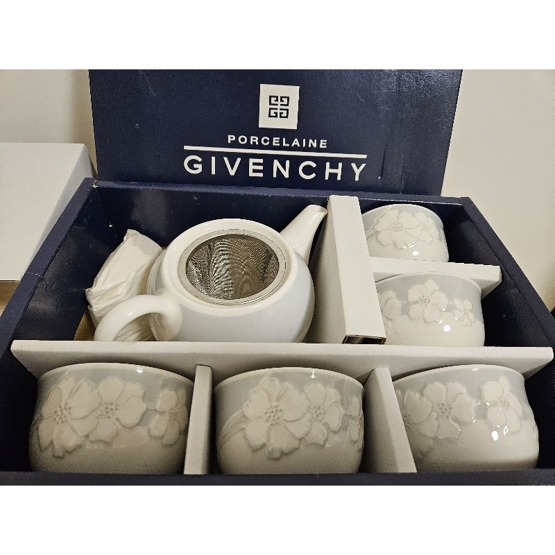 【全新，免運】GIVENCHY陶瓷茶具套組一壺五杯精緻禮盒裝