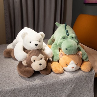 FAT CAT 韓系精品☆沐恩絨動物絨毛玩具布娃娃趴款北極熊睡覺抱枕鱷魚床頭靠墊猴子兒童安撫玩偶橘貓交換生日禮物