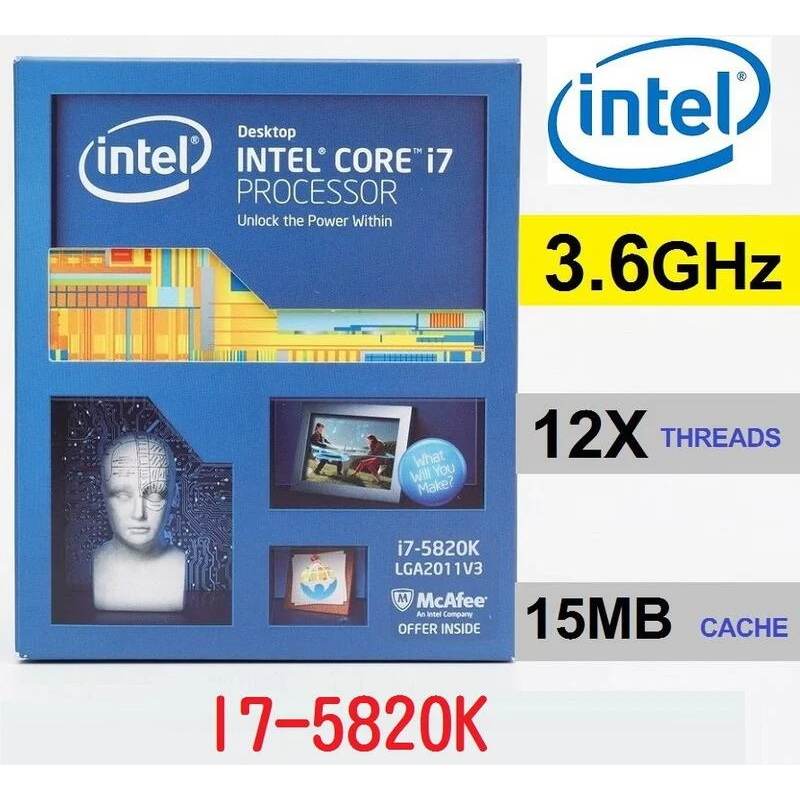 英特爾 Intel Core i7-5820K LGA2011-3 CPU處理器 i7 5820K SR20S 3.3G