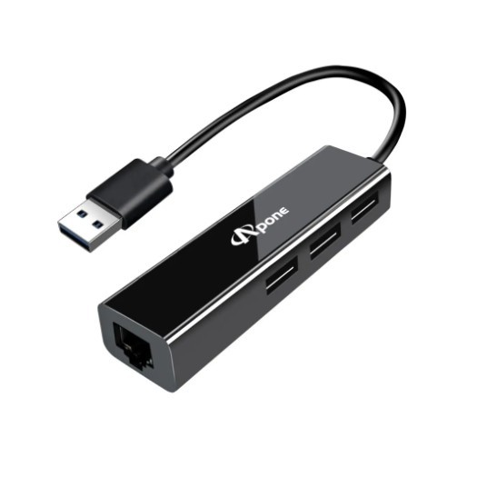 Apone USB3.0轉RJ45+3孔USB HUB(APN-U3H3)