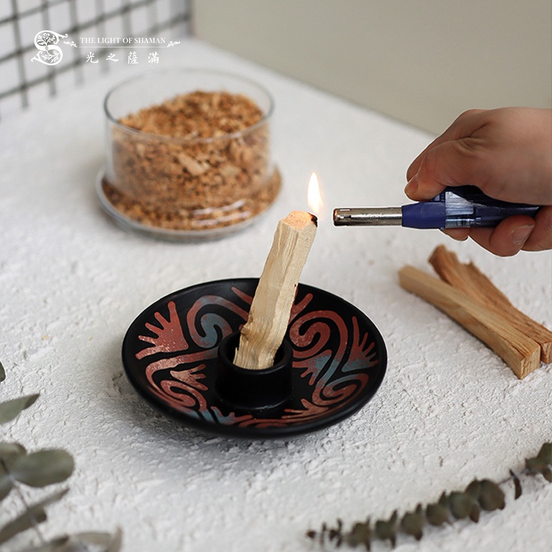 [光之薩滿] 秘魯進口 聖木棍專用手工陶土香盤 聖木盤 聖木香爐 聖木香台