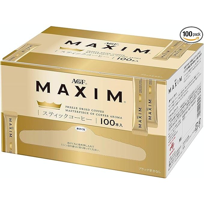 AGF Maxim Stick 黑色 100瓶【即溶咖啡】日本直郵