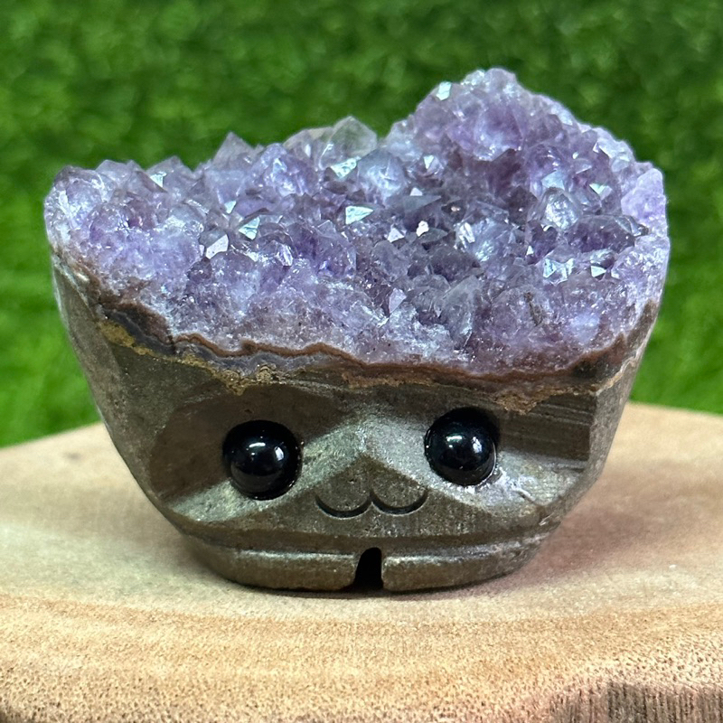 紫水晶 刺蝟 刺猬 天然水晶 可愛雕件 辦公室擺件