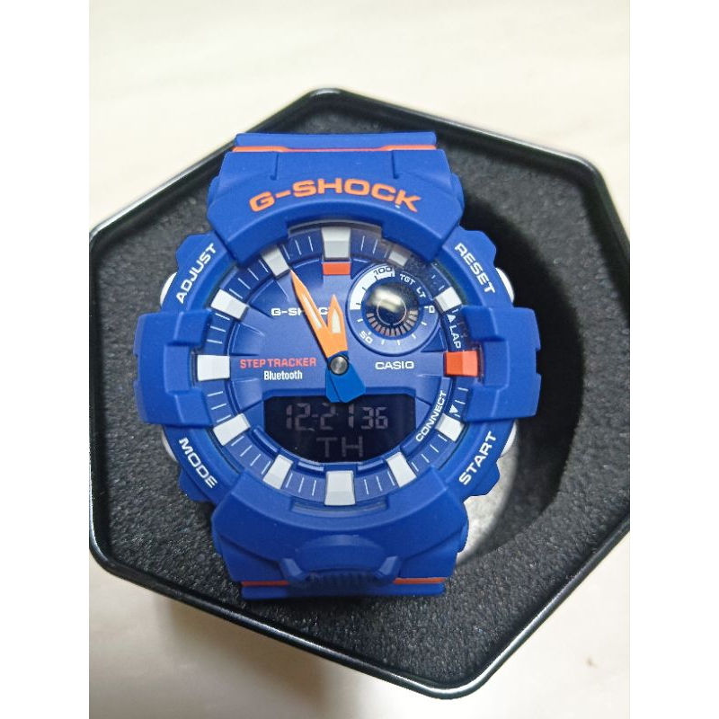 全新 CASIO G-SHOCK GBA-800DG-2A 運動休閒霧面耐衝擊雙顯運動腕錶-藍橘款 一年保固