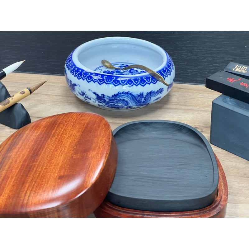 中国 歙州硯 書道 時代硯 金曇 （歙州硯 水波紋 未使用品 書道